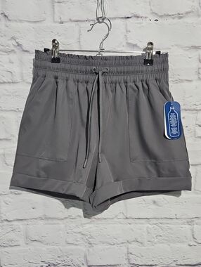 MTA Sport Gray Elastic-Waist Athletic Shorts with Drawstring